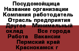 Посудомойщица › Название организации ­ Компания-работодатель › Отрасль предприятия ­ Другое › Минимальный оклад ­ 1 - Все города Работа » Вакансии   . Пермский край,Краснокамск г.